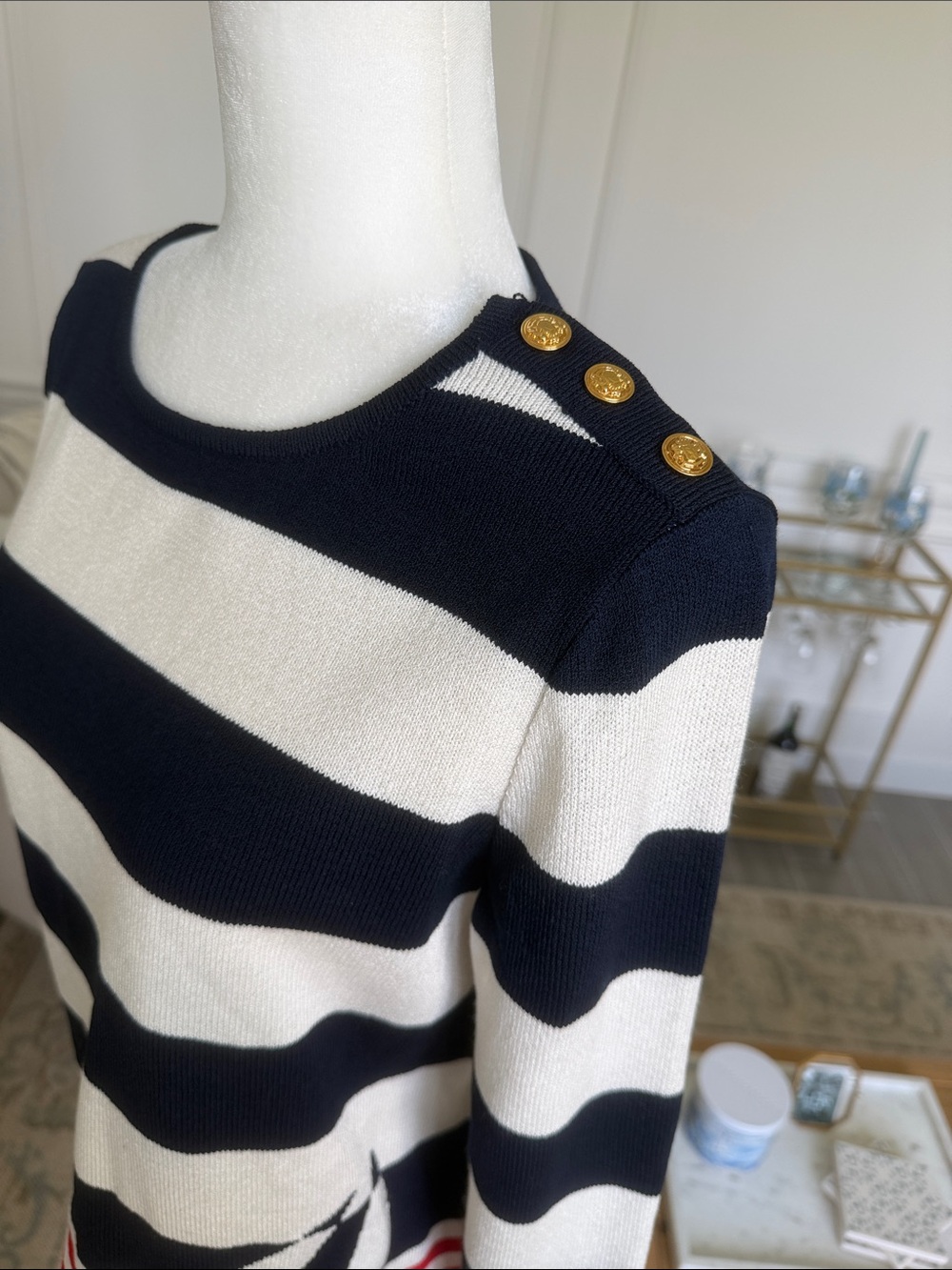 Rare Vintage 1990s St. John Sport by Marie Gray Nautical Sailboat Intarsia Sweat - Picture 8 of 14